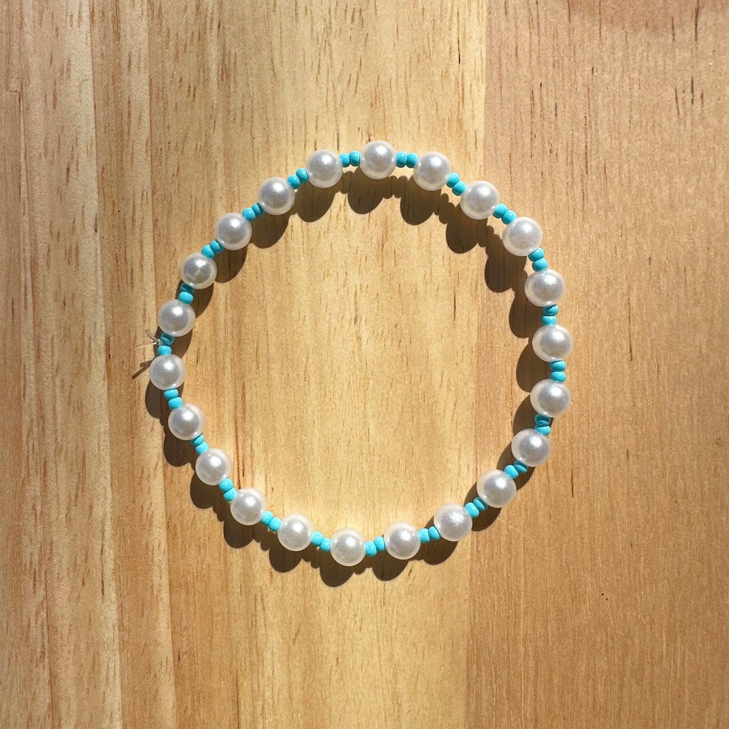 Pearls with Light Blue Beads Bracelet