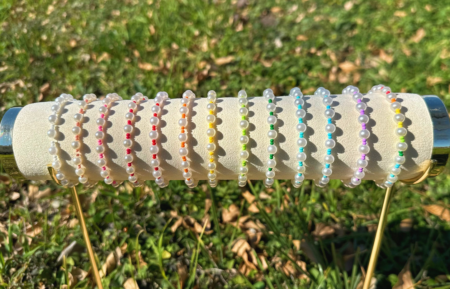 Pearls with Rainbow Beads Bracelet