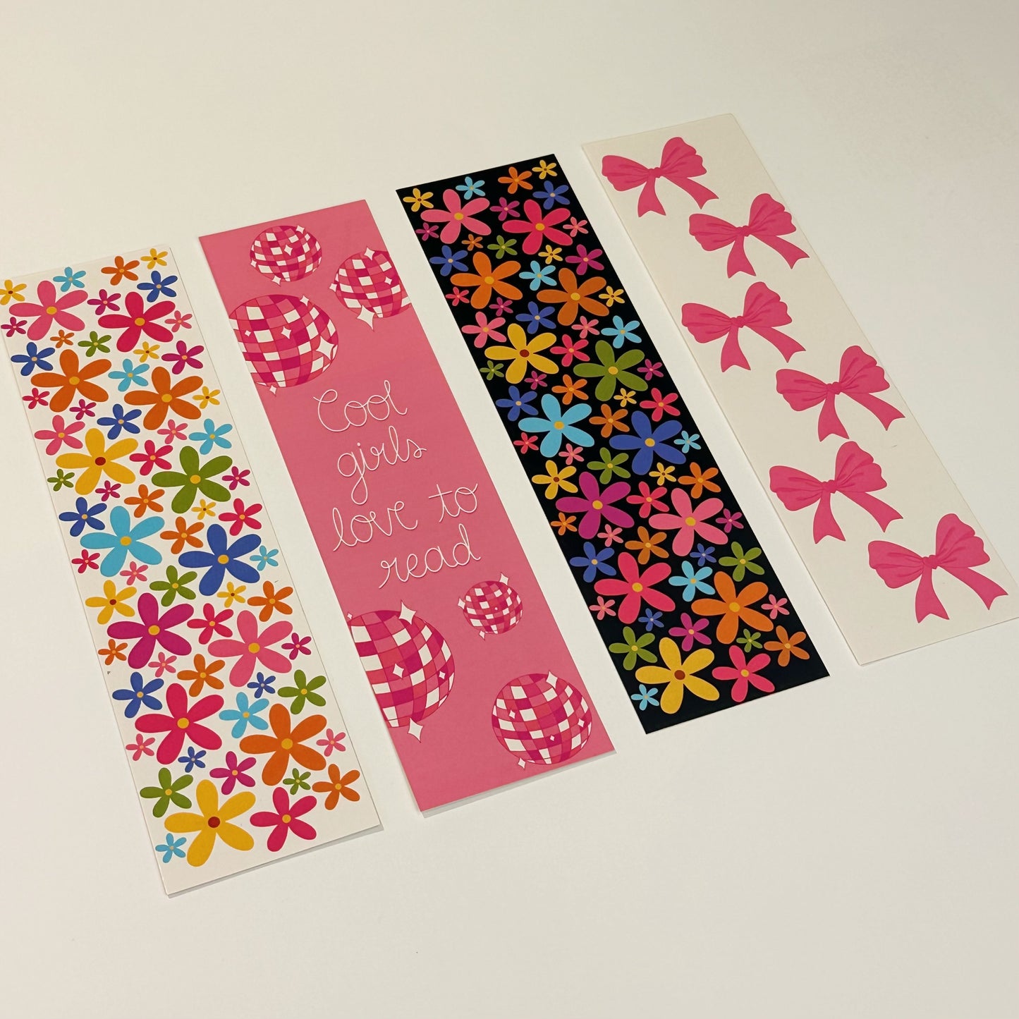 'Colorful Flowers In Black' Bookmark