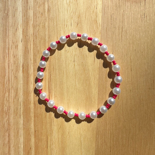 Pearls with Hot Pink Beads Bracelet