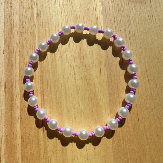 Pearls with Purple Beads Bracelet