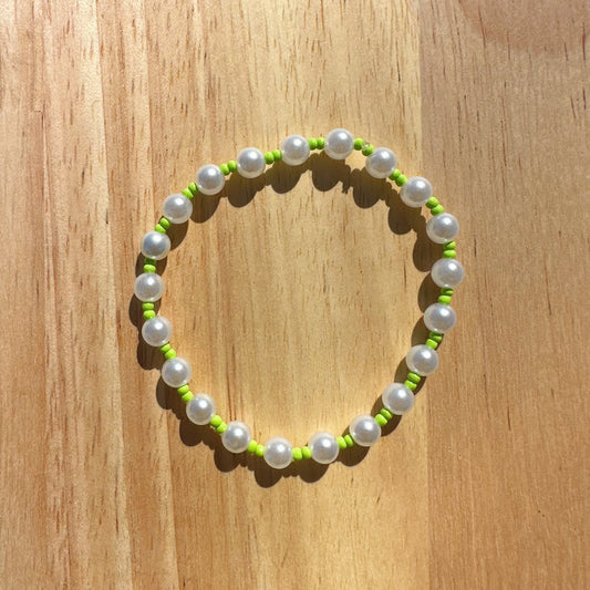 Pearls with Light Green Beads Bracelet
