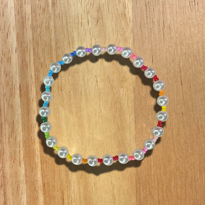 Pearls with Rainbow Beads Bracelet