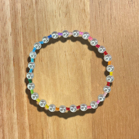 Pearls with Rainbow Beads Bracelet