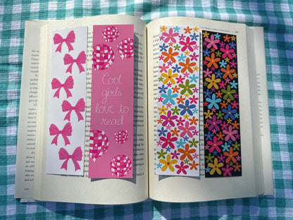 'Colorful Flowers In Black' Bookmark